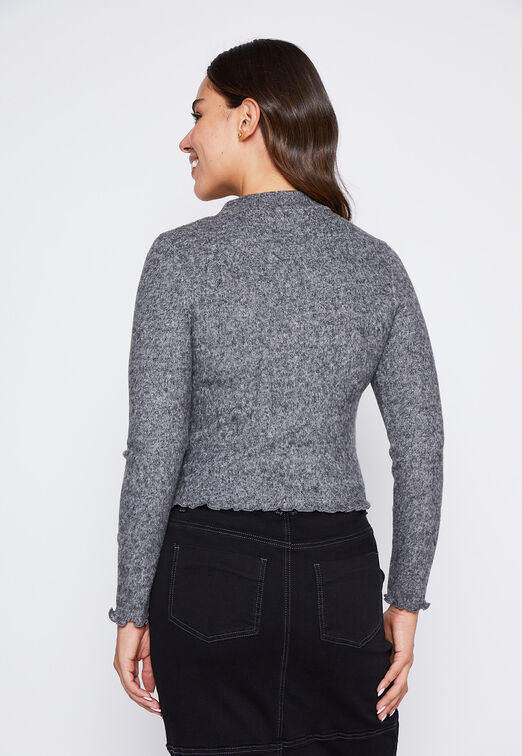 Sweater Mujer Gris Cuello Alto Soft Family Shop
