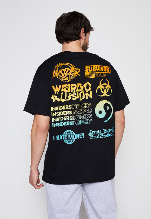 Polera Print Gingan Negro Family Shop