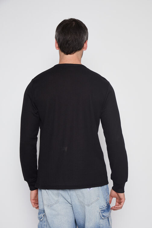 Polera Hombre Negro Wafles Family Shop