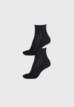 Hombre  Calcetin  Negro  2 Pares Basico Family Shop