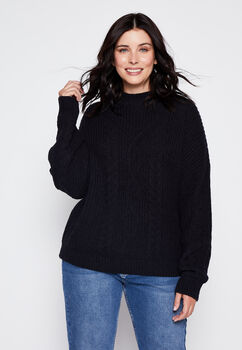Sweater Plus Size Trenzado Negro Family Shop