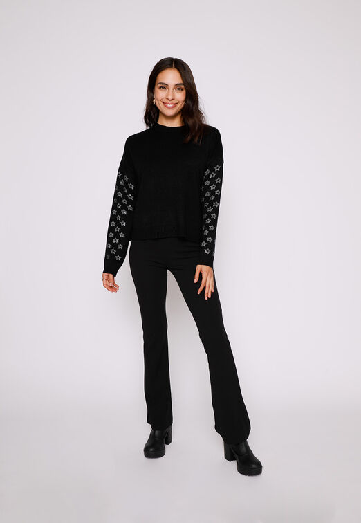 Sweater Mujer Negro Strass Family Shop