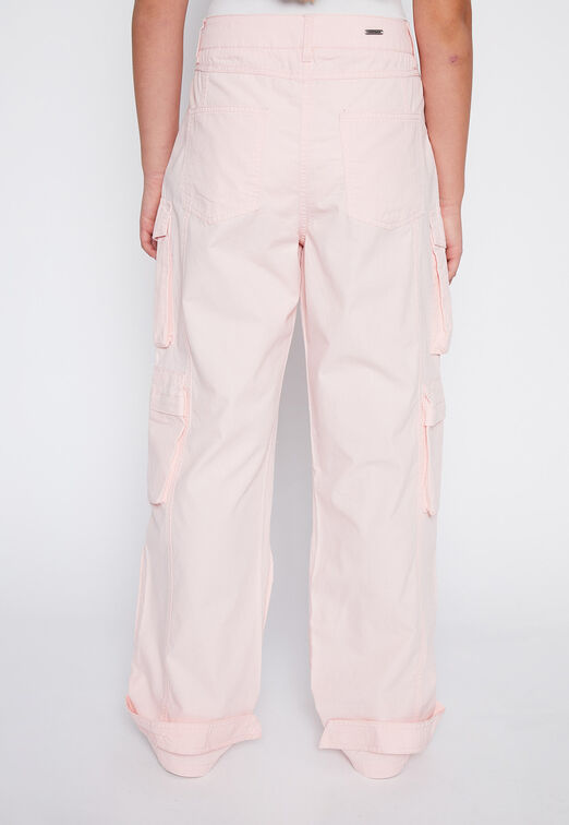 Pantalon Lola Rosado Wide Cargo Bolsillo Family Shop