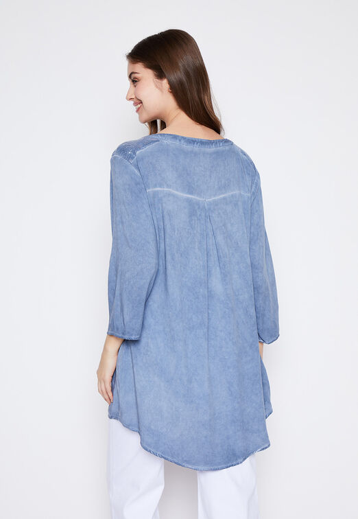 Blusa Mujer Azul Lentejuelas Family Shop