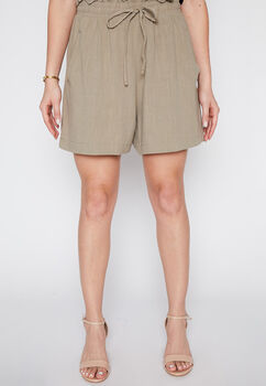 Short Mujer Verde Lino Chic Family Shop