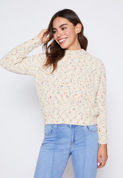 Sweater Mujer Crudo Chenille Motas Family Shop
