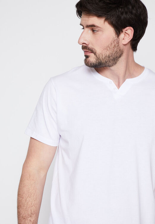 Polera Hombre Blanco Botones Family Shop