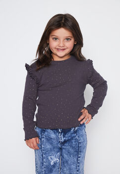 Polera Nina Gris Vuelos Family Shop