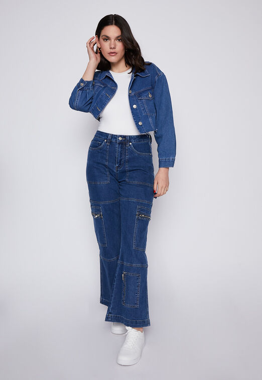 Chaqueta Manga Larga Denim Azul Family Shop