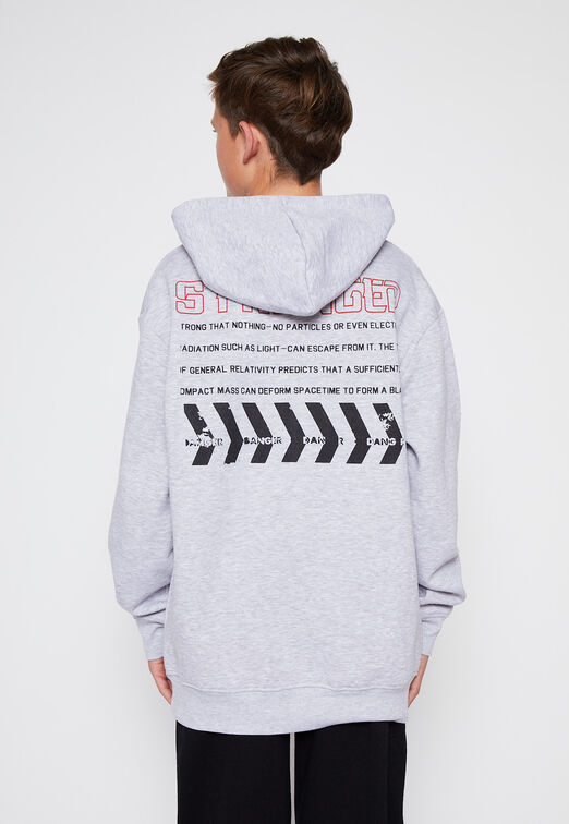 Poleron Con Gorro Orential Gris Family Shop