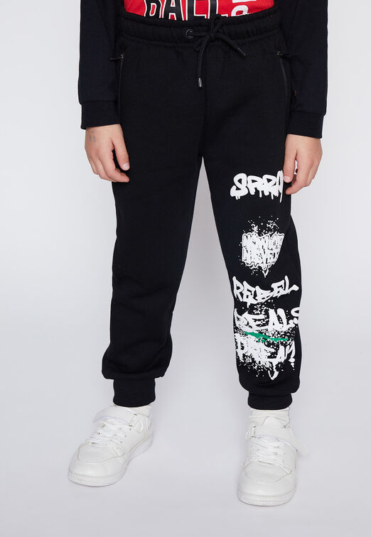 Pantalon Buzo Niño Negro Rebel Family Shop