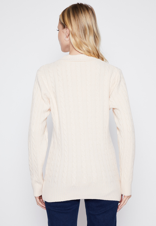 Sweater Mujer Crudo Trenzas Family Shop
