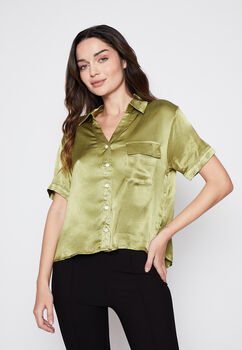 Blusa Mujer Verde Satin Family Shop