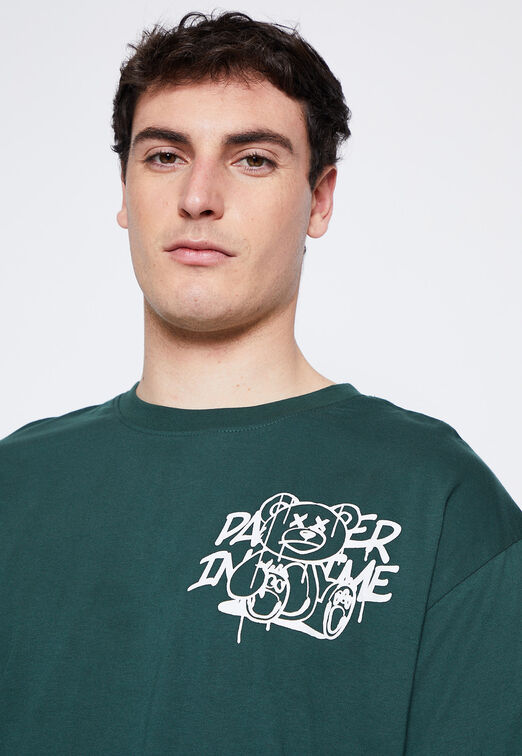 Polera Hombre Verde Graffiti Family Shop