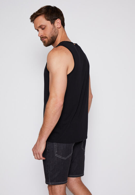 Polera Basic Color Print Negro Family Shop