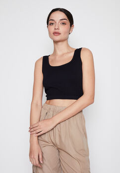 Peto Mujer Negro Tanks Crop Family Shop