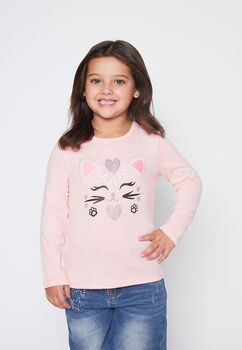 Polera Nina Coral Tachas Girl Family Shop