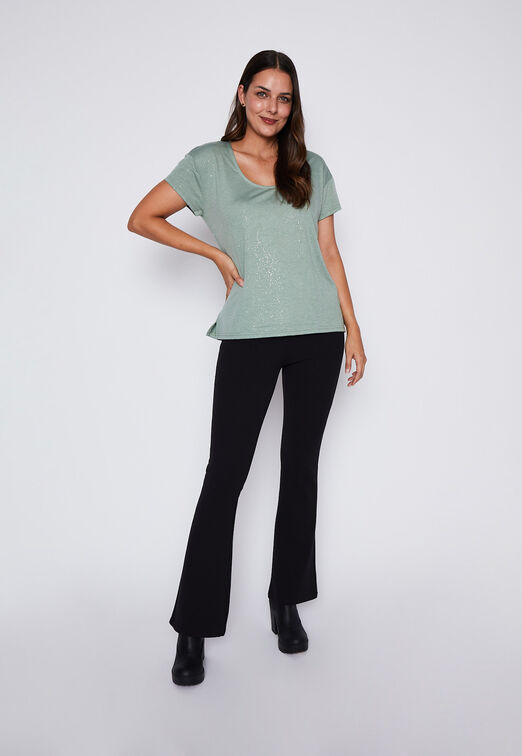 Polera Mujer Verde Brillos Family Shop