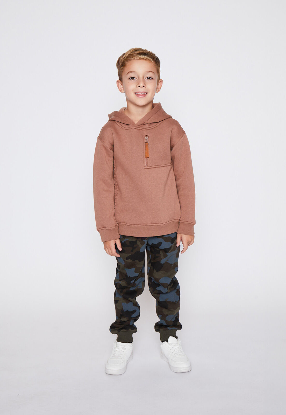 Pantalon Buzo Nino Cafe Militar Bi Color Family Shop