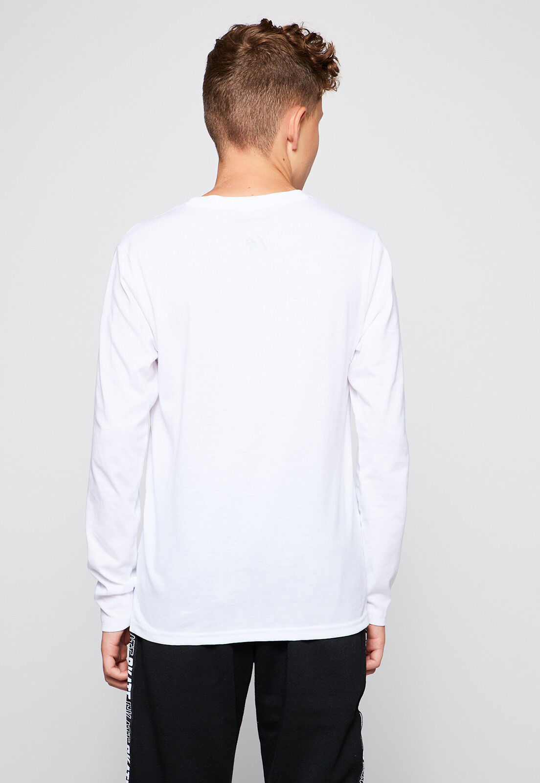 Polera Manga Larga Basico Estampado Blanco Family Shop