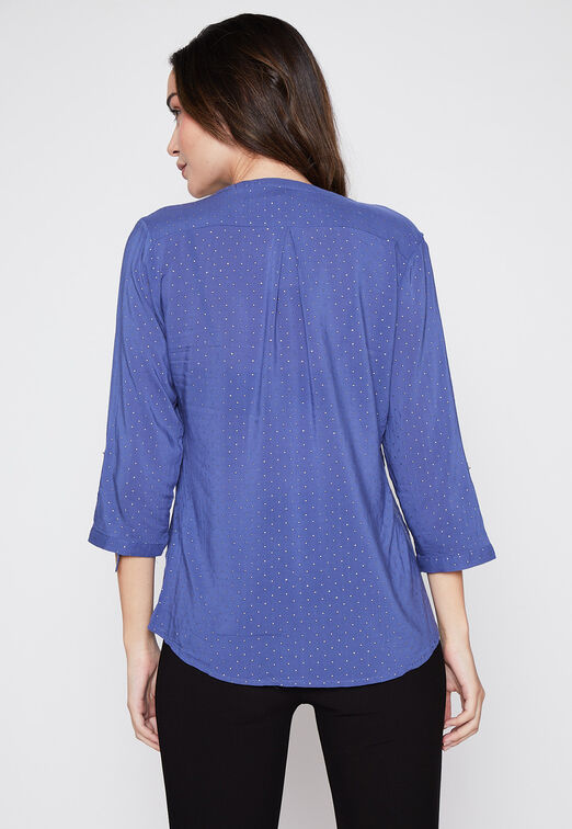 Blusa Mujer Azul Strass Family Shop