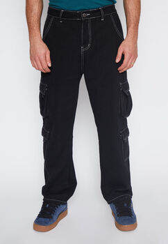 Jeans Hombre Negro Multicargo Costura Family Shop
