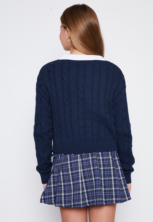 Sweater Lola Azul Trenzado University Family Shop