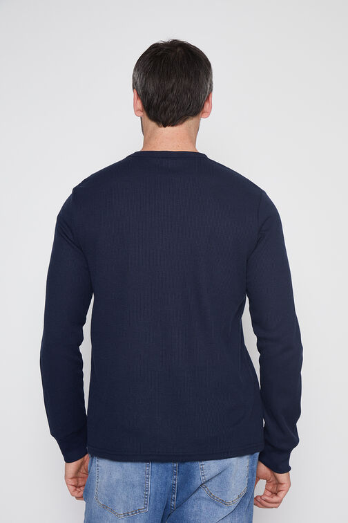 Polera Hombre Azul Wafles Family Shop