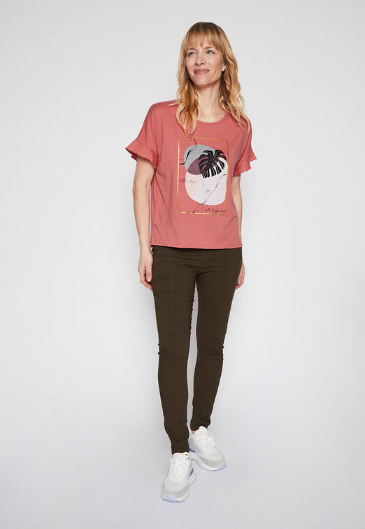 Polera Art Hojas Coral Family Shop