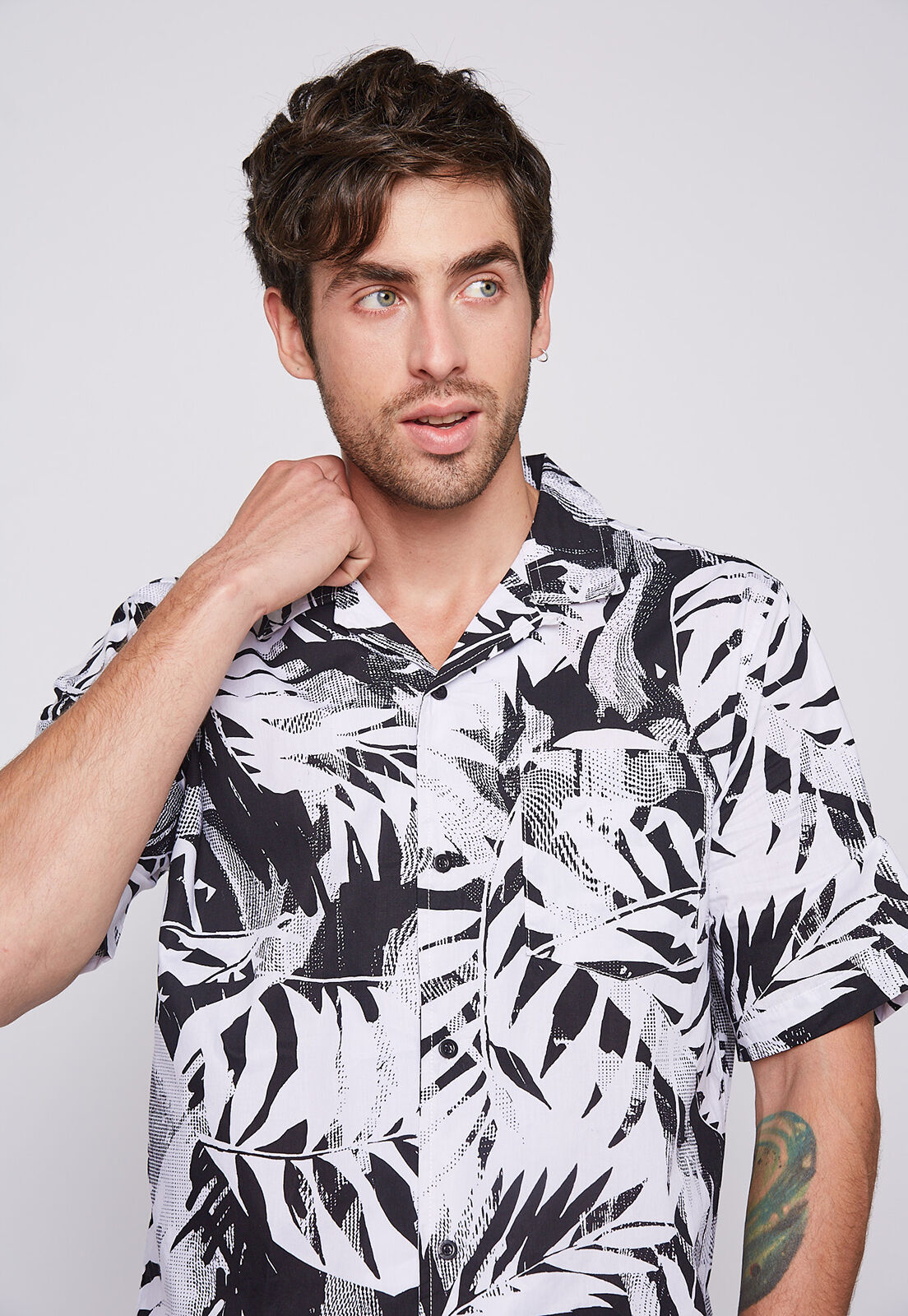 Camisas hombre sales flores manga corta