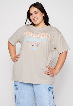 Polera Plus Size Oversize College Beige Family Shop