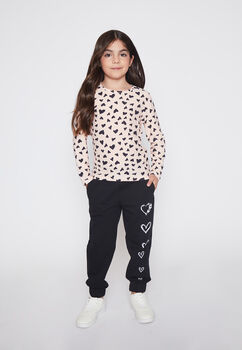 Pantalon De Buzo Nina Negro Jogger Family Shop