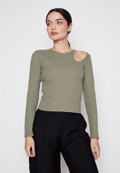 Polera Mujer Verde Cut Out Family Shop