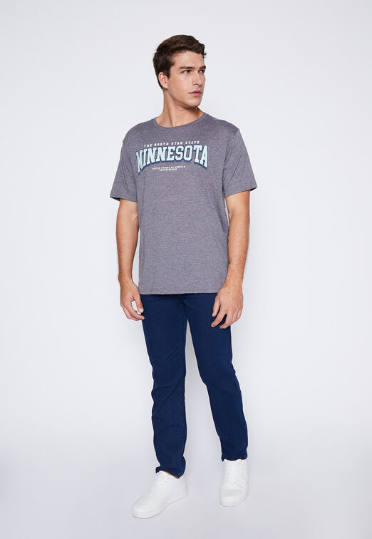 Polera Hombre Gris College Basic Family Shop