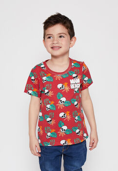 Polera Manga Corta Miami Beach Rojo Family Shop