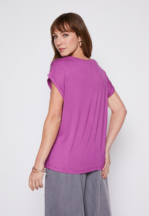 Polera Hojas Violeta Family Shop