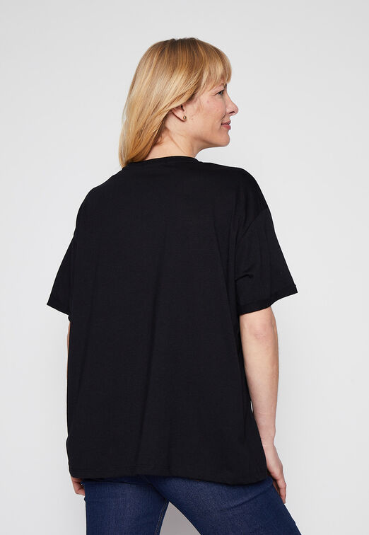Polera Rosas Y Serpientes Negro Family Shop