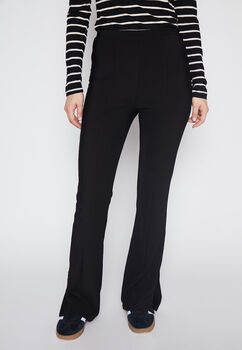 Calza Mujer Negro Flare  Abertura Family Shop