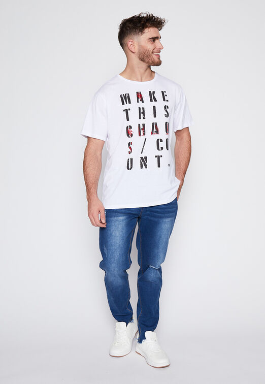 Polera Plus Size Flock Blanco Family Shop