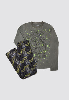 Pijama Algodon Gamer Verde Family Shop