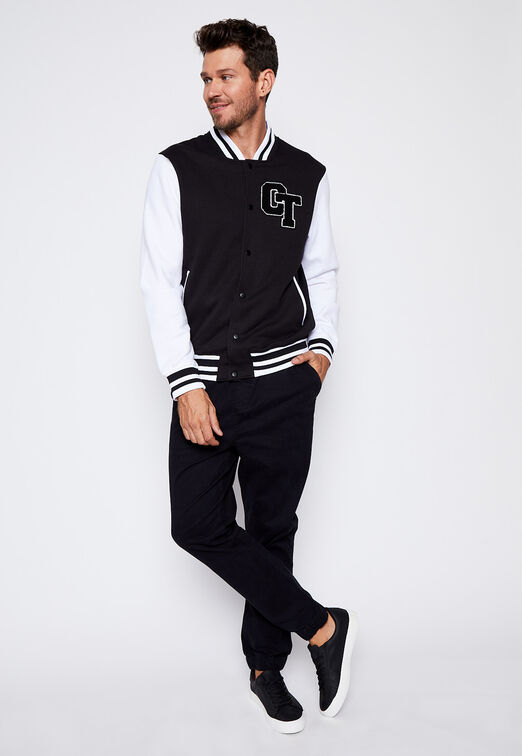 Chaqueta College Franela Negro Family Shop