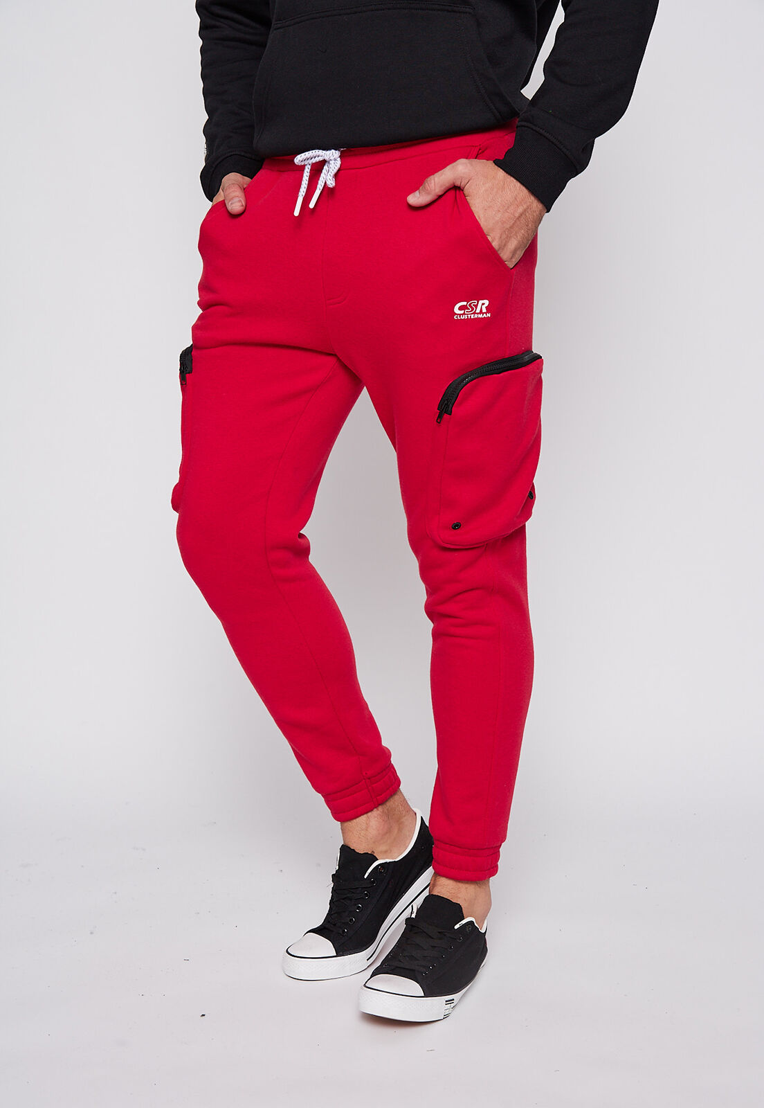 Pantal n Buzo Cargo Bolsillo Con Cierre Rojo Family Shop