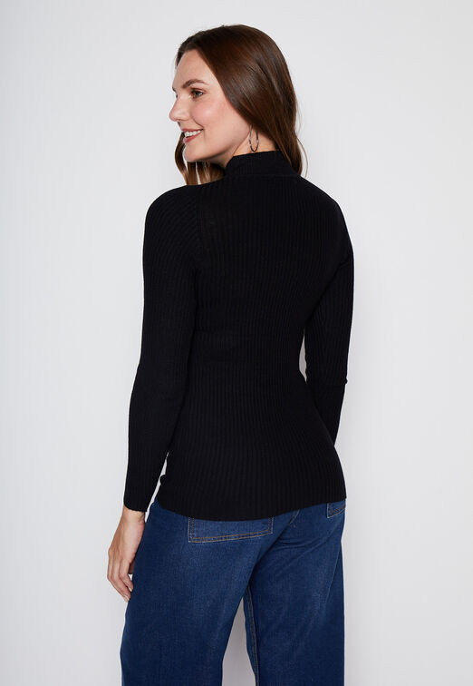 Sweater Canuton Cuello Alto Negro Family Shop