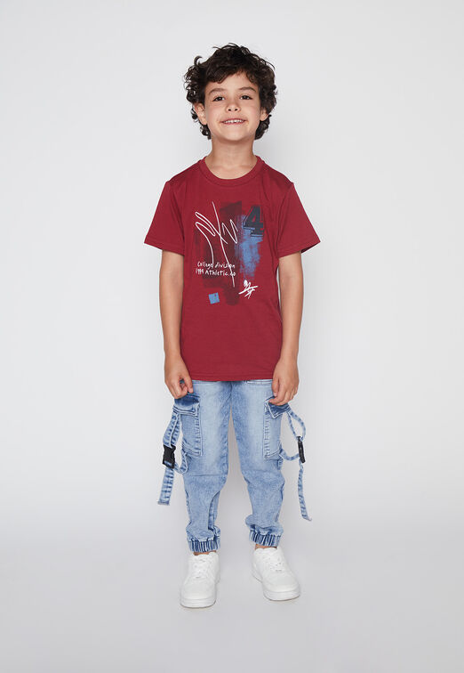 Polera Nino Rojo Basico Family Shop