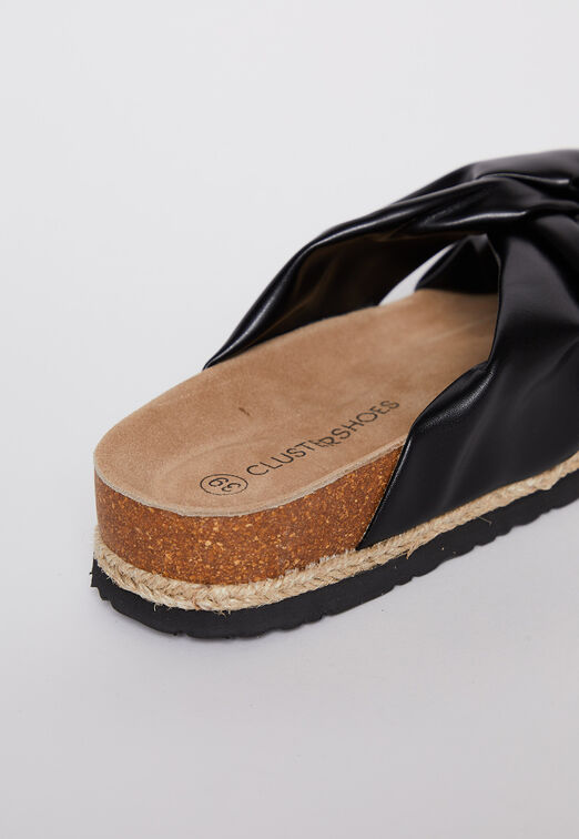 Sandalia Mujer Cruzada Negro Family Shop