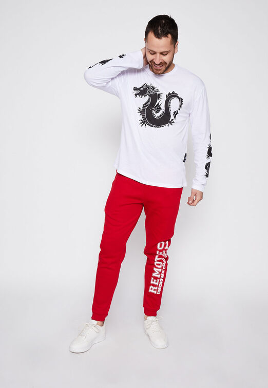 Pantalon Buzo Print Rojo Family Shop