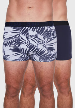 Hombre  Boxer 2 Pares  Negro  Medio Palmeras Family Shop