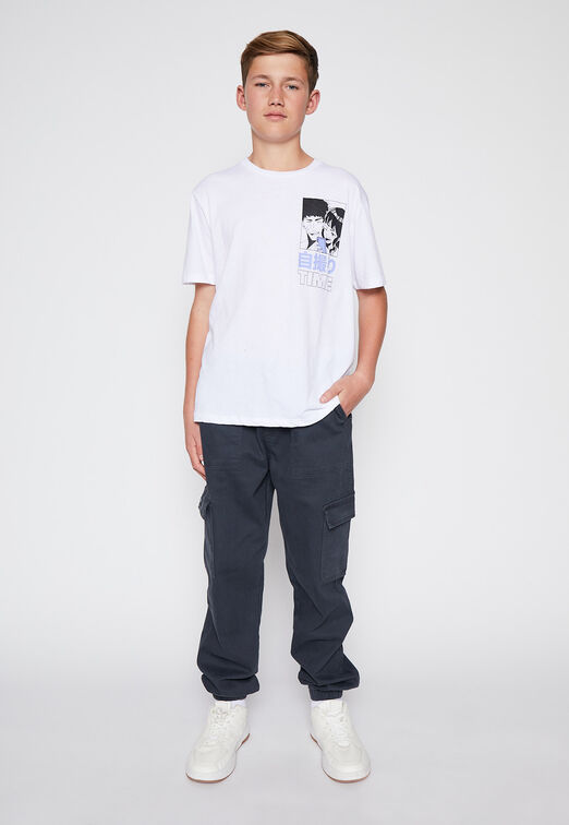Polera Estampado Anime Blanco Family Shop