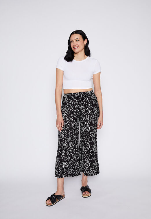 Pantalon Palazzo Lineas Negro Family Shop