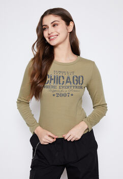 Polera Mujer Verde Chicago Family Shop